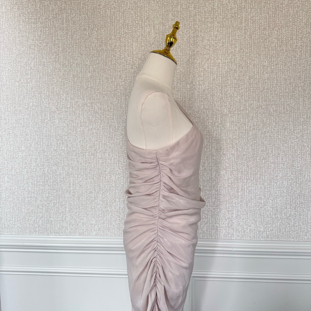 Lovers + Friends Hayden Gown One-Shoulder Long Women's Dress in Champagne Beige - Picture 7 of 10